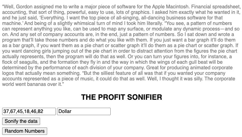 Profit Sonifier